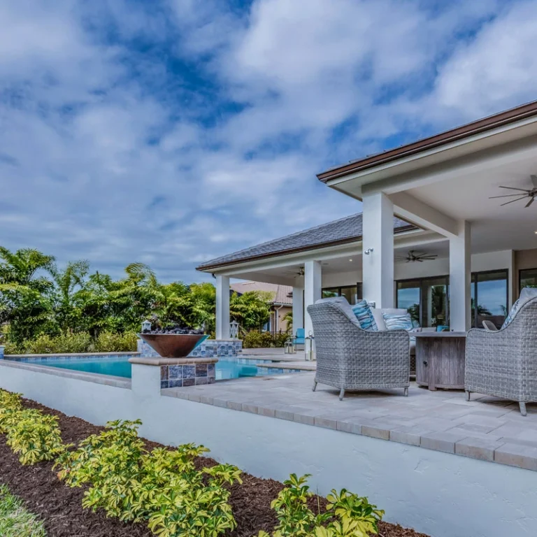 Swimming pool and adjoining outdoor living area